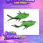 Free Whimsical Green Fish Free Peaceful Swimming Dr Seuss Free SVG - Instant Download