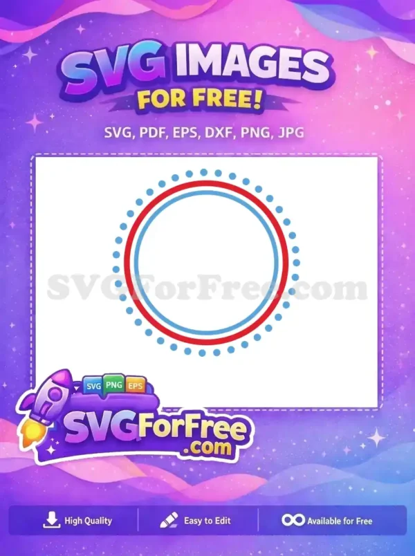 Free Red Blue Circle Free Dotted Frame Dr Seuss Free SVG