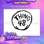 Free THING 48 Free hand drawn style Dr Seuss Cat Hat Free SVG - Instant Download