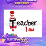 Free Cat Hat Free black Teacher Dr Seuss Free SVG - Instant Download