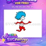Free Blue Hair Free Red Suit Dr Seuss Thing 2 Free SVG - Instant Download