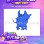 Free Large Blue Horton Free Gentle Elephant Clover Dr Seuss Free SVG - Instant Download