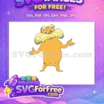 Free Orange Lorax Character Free Yellow Mustache Expressive Dr Seuss Free SVG - Instant Download