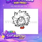 Free Wild Hair Free Happy Red Collar Dr Seuss Free SVG - Instant Download