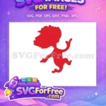 Free Red Wavy Head Free Joyful Running Character Dr Seuss Design Free SVG - Instant Download