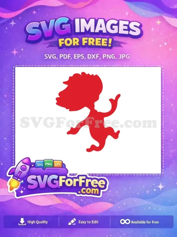 Free Red Wavy Head Free Joyful Running Character Dr Seuss Design Free SVG