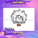 Free Smiling Spiky Hair Free Red Collar Dr Seuss Thing Free SVG - Instant Download
