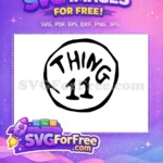 Free Thing 11 Free Bold Black Outline Dr Seuss Free SVG - Instant Download