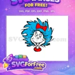 Free Blue Free Red Bow Dr Seuss Thing Free SVG - Instant Download