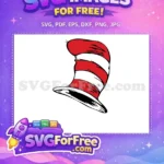 Free Red Striped Free Iconic Hat Dr Seuss Free SVG - Instant Download