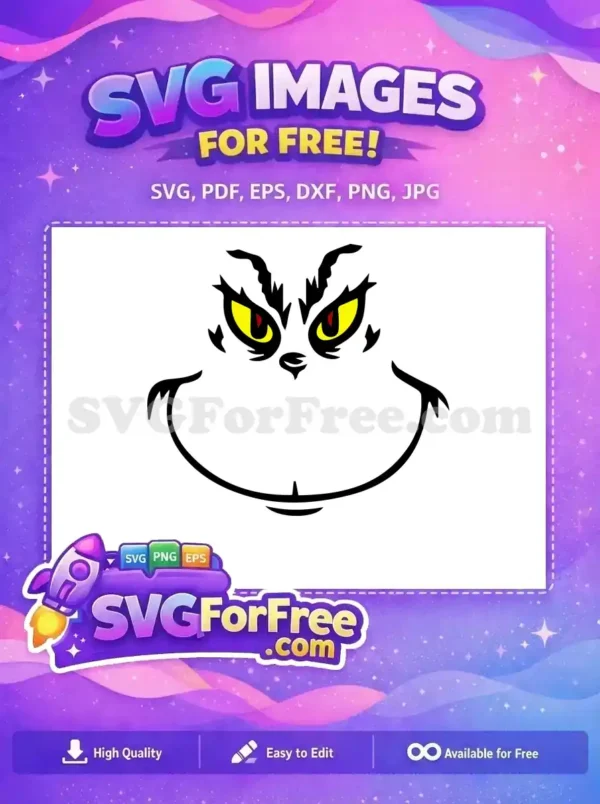 Free Angry Grinch Free Yellow Eyes Dr Seuss Free SVG 1