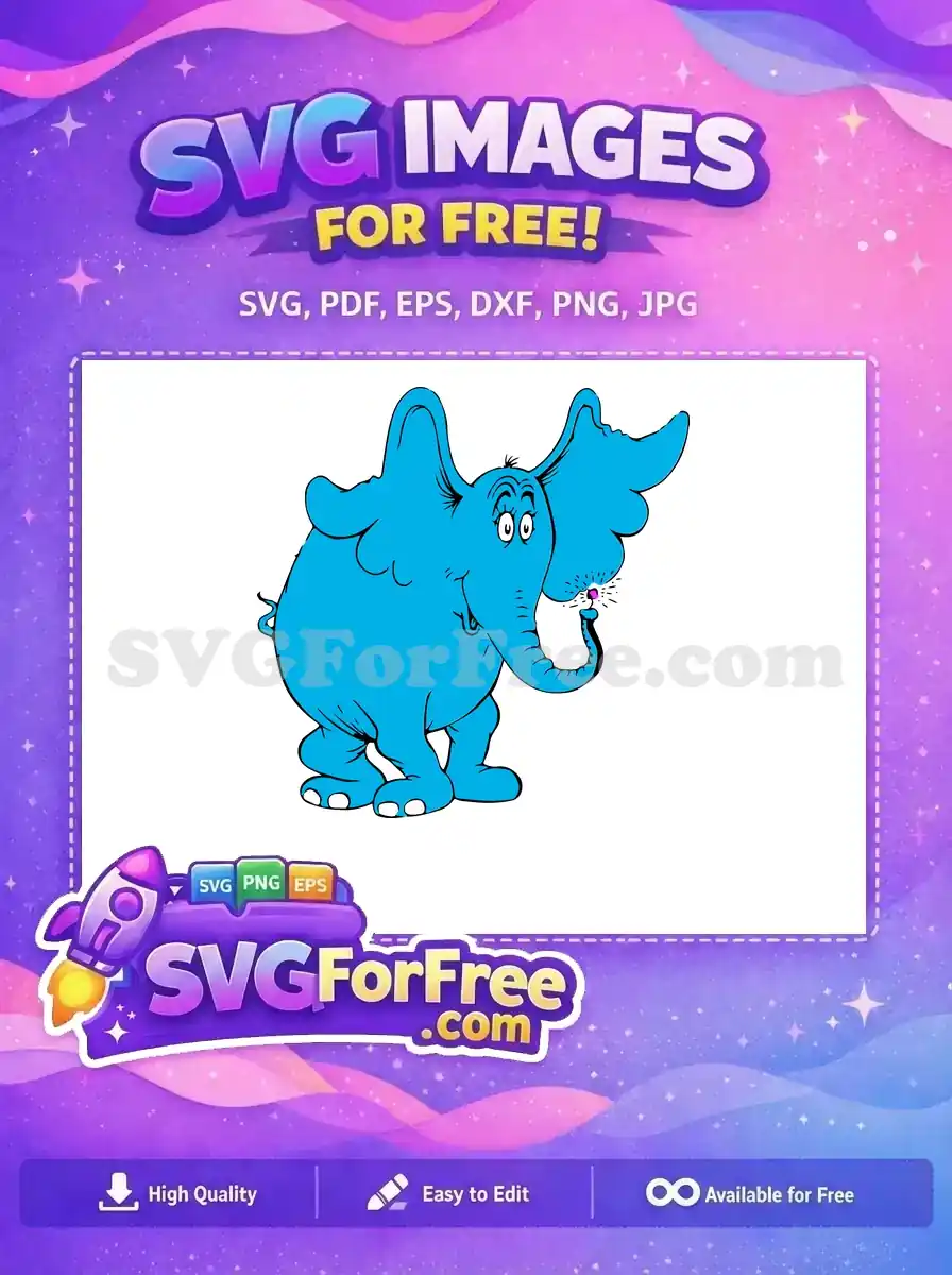 Free Blue Horton Free Pink Speck Dr Seuss Free SVG