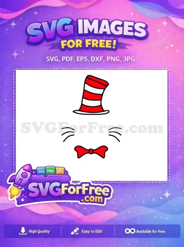 Free Striped Hat Free Red Bow Cat Hat Free SVG