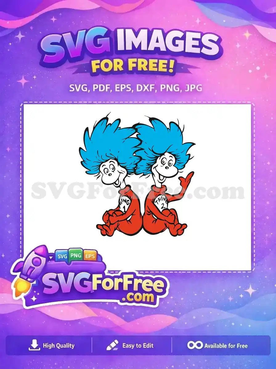 Free Happy Duo Free Blue Red Dr Seuss Free SVG