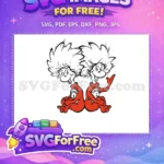Free Iconic Thing 1 Thing 2 Free Red Jumpsuits Dr Seuss Free SVG - Instant Download