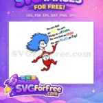 Free Happy Blue Hair Thing 1 Red Suit Free Dr Seuss Free SVG - Instant Download