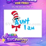 Free Red Striped Hat Free Whiskered Aunt Dr Seuss Free SVG - Instant Download