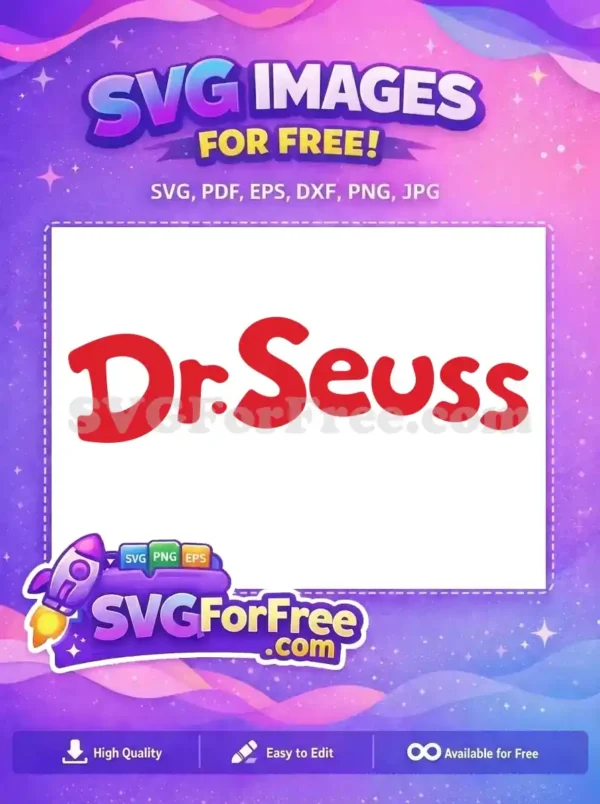 Free Red Wavy Text Free Dr Seuss Logo Dr Seuss Free SVG