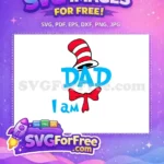 Free Striped Hat Free Blue DAD Red Bow Dr Seuss Free SVG - Instant Download