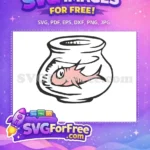 Free Worried Pink Fish Free Glass Bowl Dr Seuss Free SVG - Instant Download
