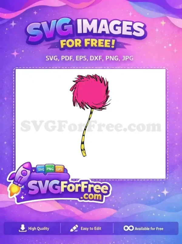 Free Pink Truffula Free Yellow Striped Lorax Dr Seuss Free SVG