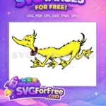 Free Cheerful Yellow Bird Free Spiky Feathers Pink Collar Dr Seuss Free SVG - Instant Download