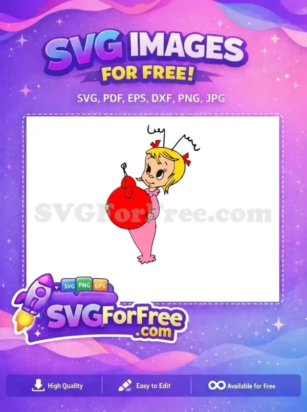 Free Happy Cindy Free Red Ornament Dr Seuss Grinch Free SVG