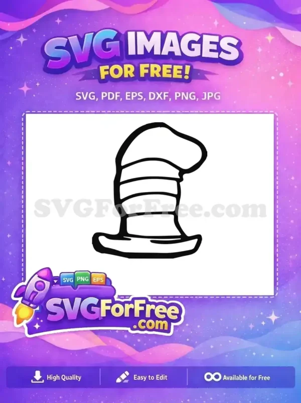 Free Striped Hat Free Tall Whimsical Cat in the Hat Free SVG Free Striped Hat Free Tall Whimsical Cat in the Hat Free SVG