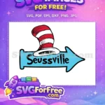 Free Red White Striped Hat Free Blue Seussville Arrow Dr Seuss Free SVG - Instant Download