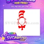 Free Red Striped Hat Free Bowtie Whiskers Dr Seuss Free SVG - Instant Download