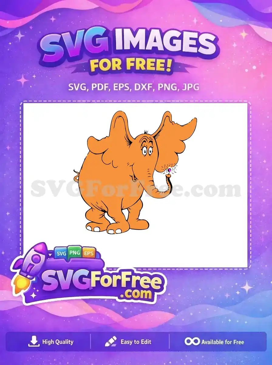 Free Orange Horton Free Pink Clover Dr Seuss Free SVG