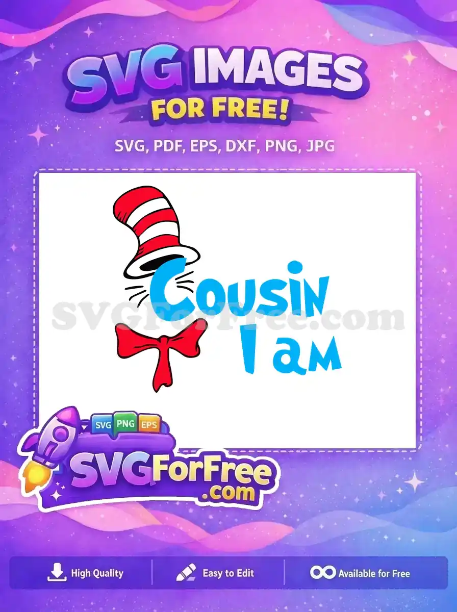Free Red Hat Free Blue Cousin Dr Seuss Free SVG