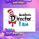 Free Striped Hat Free Blue Director Dr Seuss Free SVG - Instant Download