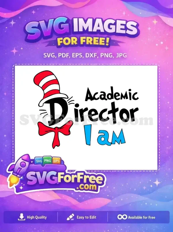 Free Striped Hat Free Blue Director Dr Seuss Free SVG