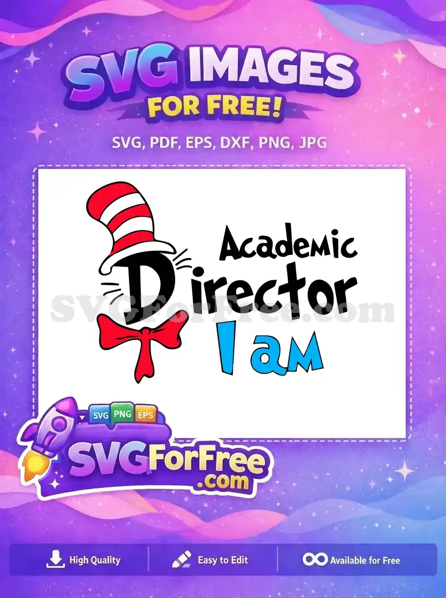 Free Striped Hat Free Blue Director Dr Seuss Free SVG