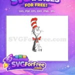 Free Mischievous Cat Free Red Bowtie Dr Seuss Free SVG - Instant Download