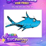 Free Blue Fish Free Worried Eyelashes Dr Seuss Free SVG - Instant Download