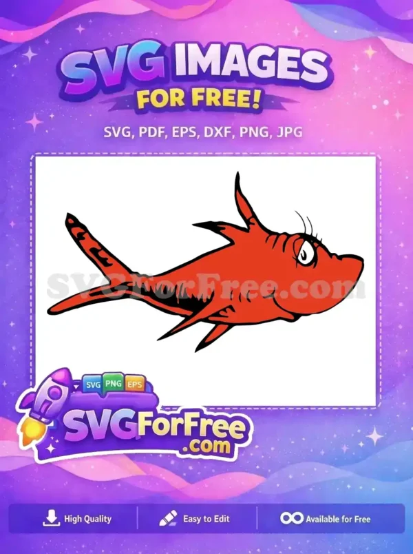 Free Smiling Red Fish Free Eyelashes Dr Seuss Free SVG