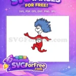 Free Happy Thing 1 Blue Hair Free Red Jumpsuit Dr Seuss Free SVG - Instant Download