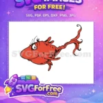 Free Curious Red Fish Free Wavy Fin Design Dr Seuss Free SVG - Instant Download