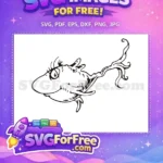Free Whimsical Fish Free Smiling Black White Dr Seuss Free SVG - Instant Download