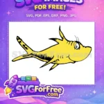 Free Yellow Smiling Fish Free Wavy Fins Eyelashes Dr Seuss Free SVG - Instant Download