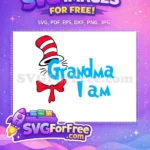 Free Red Hat Free Grandma Cat in Hat Free SVG - Instant Download