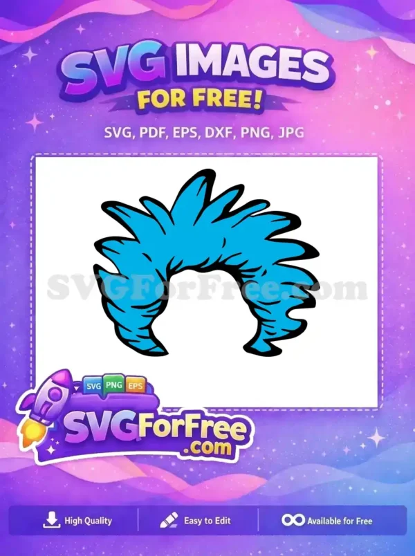 Free Blue Spiky Hair Free Whimsical Character Dr Seuss Free SVG