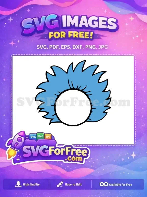 Free Blue Spiky Hair Free Cartoon Character Dr Seuss Thing 1 Free SVG
