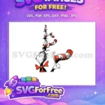 Free Happy Cat Red Bow Free Stacked Dr Seuss Cats Free SVG - Instant Download