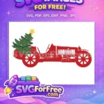 Free Red Vintage Car Free Decorated Christmas Tree Dr Seuss Christmas Free SVG - Instant Download