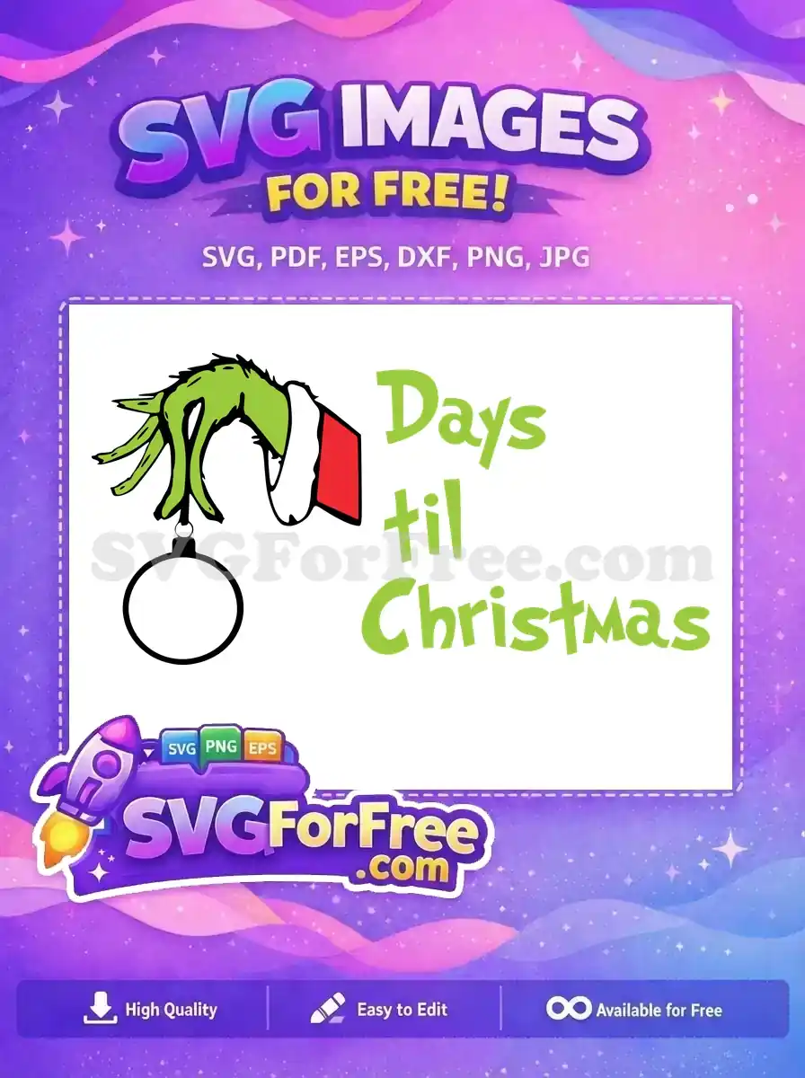 Free Grinch Hand Free Ornament Countdown Dr Seuss Free SVG