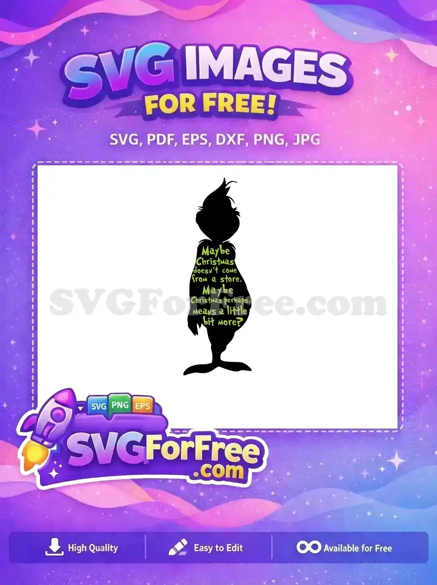 Free Grinch Black Silhouette Free Green Quote Seuss Free SVG