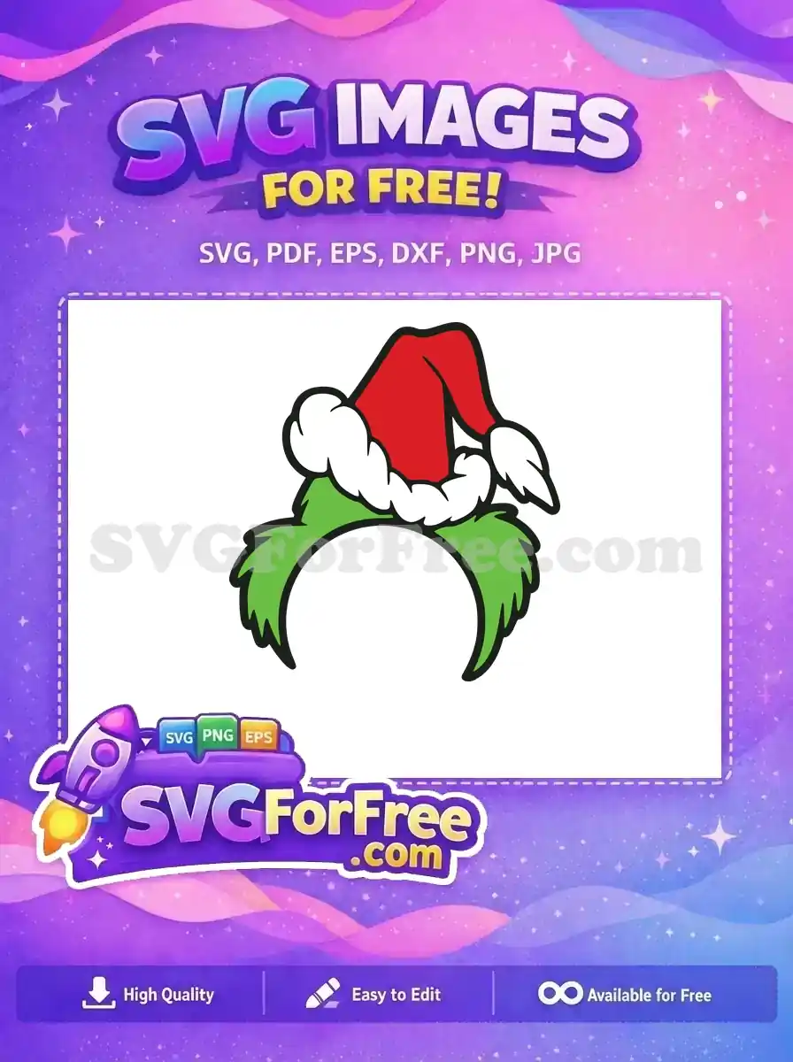 Free Red Grinch Hat Free Green Fur Dr Seuss Christmas Free SVG
